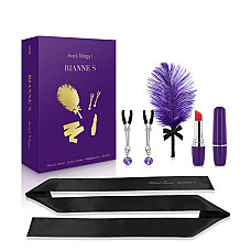 Романтичний подарунковий набір RIANNE S Ana's Trilogy Set I: помада-вібратор, затискачі, пов'язка