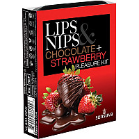 Подарочный набор Sensuva Lips & Nips Pleasure Kit - Chocolate Strawberry 2 x 4г
