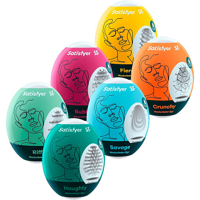 Самозмащувальний мастурбатор-яйце Satisfyer Masturbator Egg Riffle, одноразовий, не потребує змазки