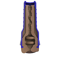 Мастурбатор-попка Fleshlight Boost Blast Female Medium Dark Flesh, плавающие кольца Turbo Tech