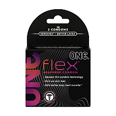 Презервативы ONE Flex Graphene, 3 шт, супертонкие, очень прочные, картонная упаковка