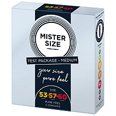 Набор презервативов Mister Size - pure feel - 53–57–60 (3 condoms), 3 размера, толщина 0,05 мм
