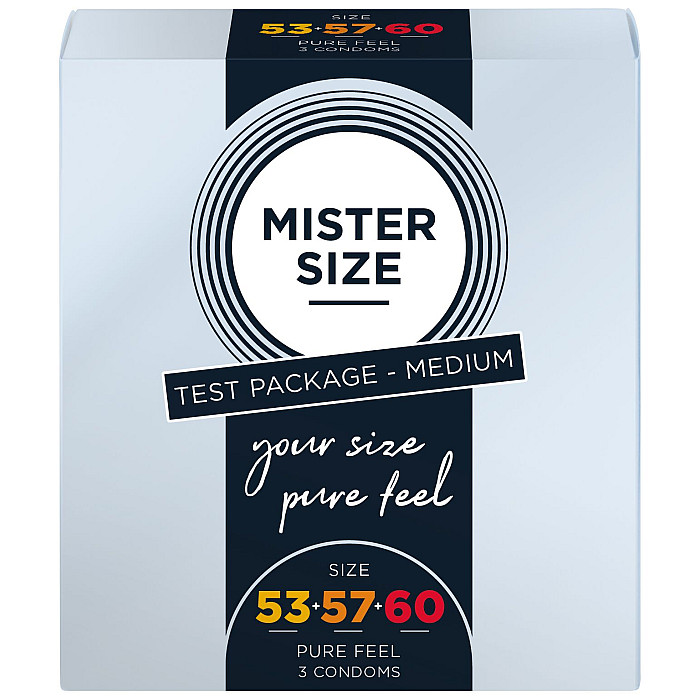 Набор презервативов Mister Size - pure feel - 53–57–60 (3 condoms), 3 размера, толщина 0,05 мм