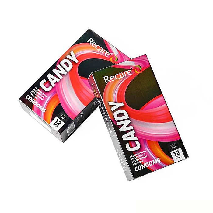 Презервативы Holographic Recare Delay Candy Condoms 12 шт, пролонгирующий эффект, конфетный аромат