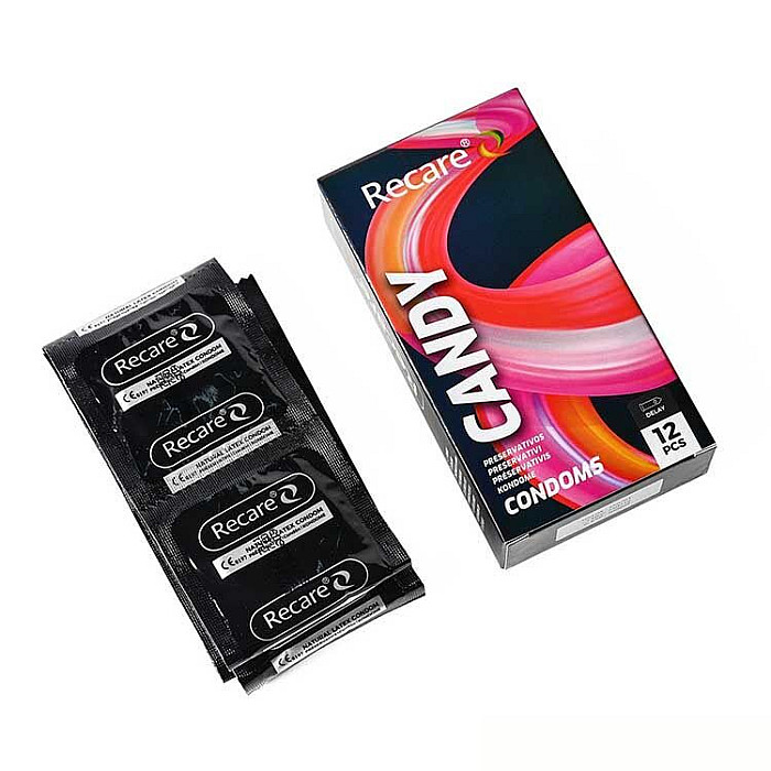 Презервативы Holographic Recare Delay Candy Condoms 12 шт, пролонгирующий эффект, конфетный аромат
