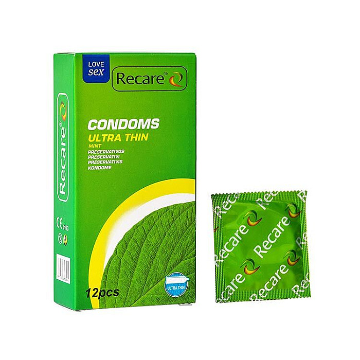 Презервативы Recare Ultra Thin Mint Condoms 12 шт, ультратонкие, аромат: мята