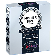 Набор презервативов Mister Size - pure feel - 60–64–69 (3 condoms), 3 размера, толщина 0,05 мм