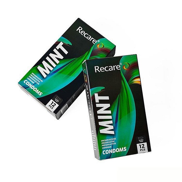 Презервативы Holographic Recare Ultra Thin Mint Condoms 12 шт, ультратонкие, аромат: мята