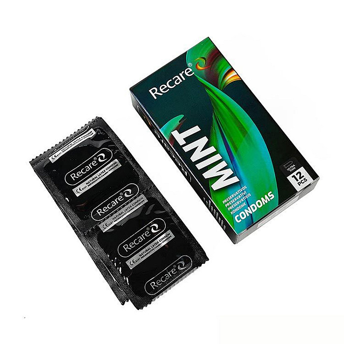 Презервативы Holographic Recare Ultra Thin Mint Condoms 12 шт, ультратонкие, аромат: мята