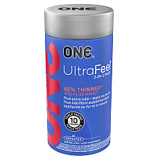 Презервативы ONE Ultra Feel, ультратонкие, c дополнительной смазкой, 10 шт, подарочная упаковка-тубус