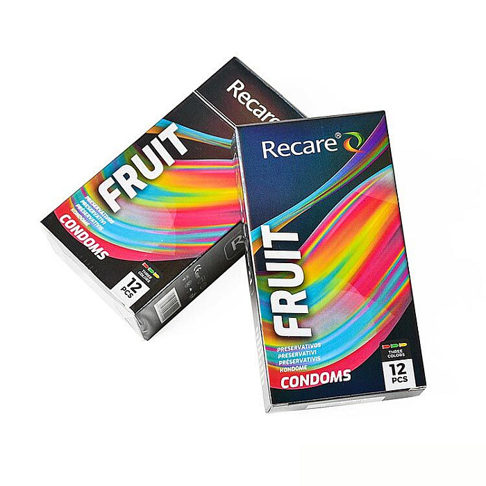 Презервативы Holographic Recare Fruit Flavour Condoms 12 шт, ароматы: мята, банан, клубника