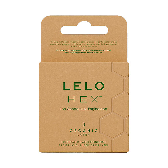 Презервативы LELO HEX Condoms Organic 3 Pack, тонкие и суперпрочные