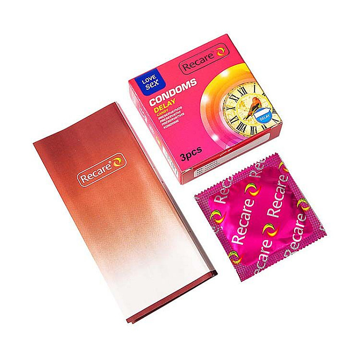 Презервативы Recare Delay Candy Condoms 3 шт, пролонгирующий эффект, конфетный аромат