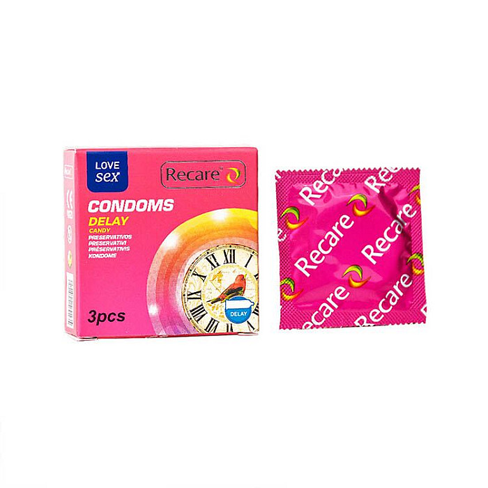 Презервативы Recare Delay Candy Condoms 3 шт, пролонгирующий эффект, конфетный аромат