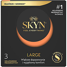 Безлатексные премиум-презервативы SKYN Large 3 шт, увеличенный размер
