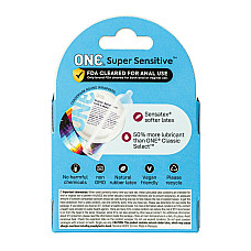 Презервативы ONE Super Sensitive, 3 шт, гладкие, с дополнительной смазкой, картонная упаковка