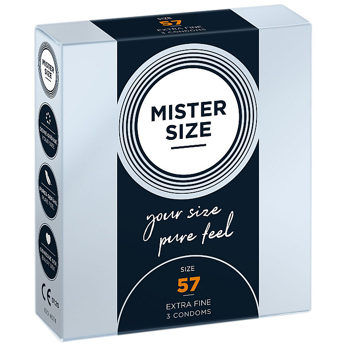 Презервативы Mister Size - pure feel - 57 (3 condoms), толщина 0,05 мм