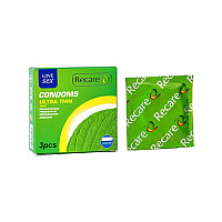 Презервативы Recare Ultra Thin Mint Condoms 3 шт, ультратонкие, аромат: мята