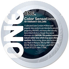 Презерватив ONE Color Sensations - ONE is the corner pocket (Black) 1 шт