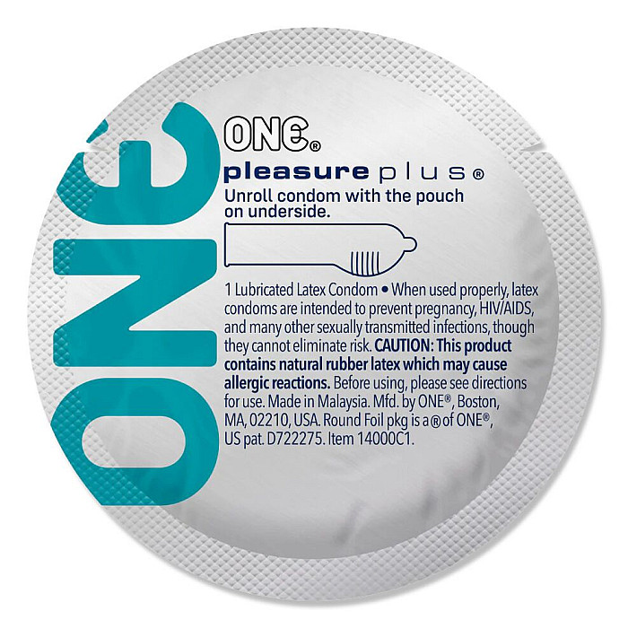 Презерватив ONE Pleasure Plus, 1 шт, с ребристым участком на конце, со смазкой