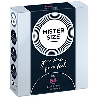 Презервативи Mister Size - pure feel - 64 (3 condoms), товщина 0,05 мм
