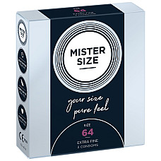 Презервативы Mister Size - pure feel - 64 (3 condoms), толщина 0,05 мм
