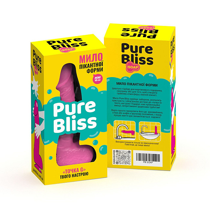 Крафтове мило-член із присоскою Pure Bliss MINI Pink, натуральне
