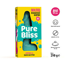 Крафтове мило-член із присоскою Pure Bliss BIG Turquoise, натуральне