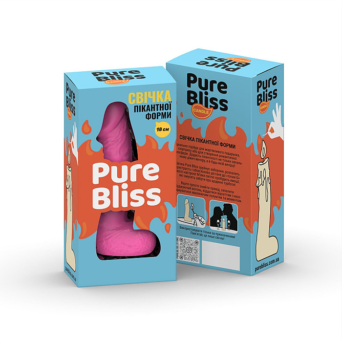 Свеча в виде члена Pure Bliss BIG Pink18 см