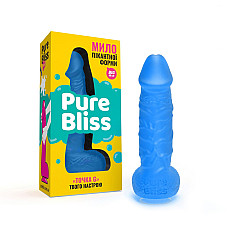 Крафтове мило-член із присоскою Pure Bliss BIG Dark Blue, натуральне