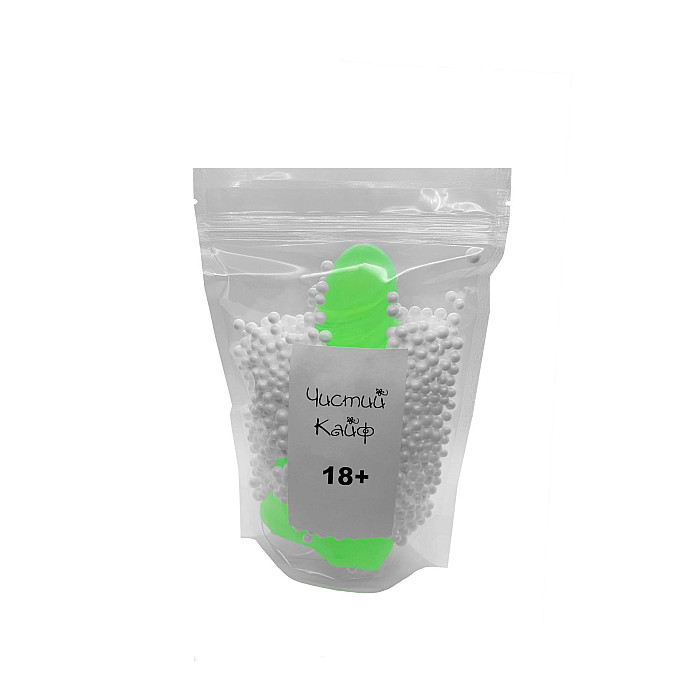 Крафтовое мыло-член с присоской Чистий Кайф Green size M, натуральное