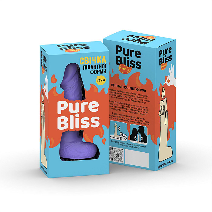 Свеча в виде члена Pure Bliss MINI Violet 15 см