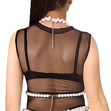Ліф з перлин Art of Sex - Jasmine, колір білий, розмір XS-2XL