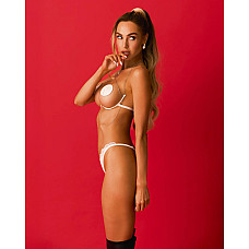 Прикраса на тіло Obsessive Lustique White harness bra S/M/L