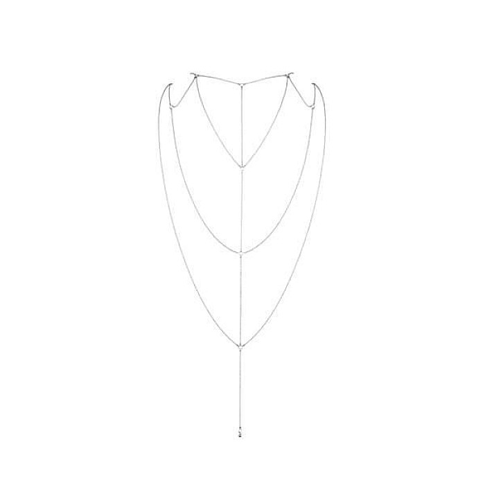 Цепочка для спины Bijoux Indiscrets Magnifique Back and Cleavage Chain - Silver, украшение для тела