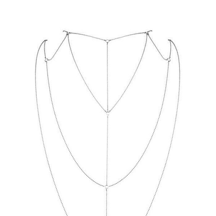 Цепочка для спины Bijoux Indiscrets Magnifique Back and Cleavage Chain - Silver, украшение для тела