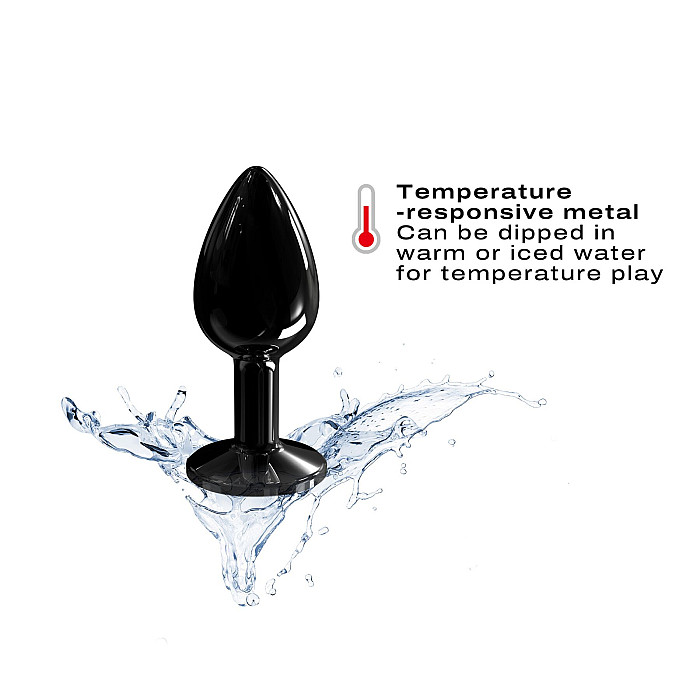 Металева анальна пробка з кристалом Dorcel Diamond Plug Black S