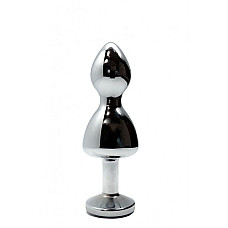 Металева анальна пробка Wooomy Lollypop Double Ball Metal Plug Blue S, діаметр 2,8см, довжина 8,5см