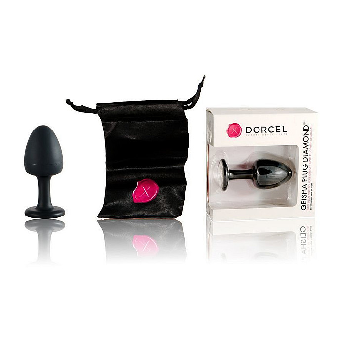 Анальная пробка Dorcel Geisha Plug Diamond L с шариком внутри, создает вибрации, макс. диаметр 4 см