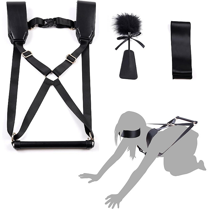 БДСМ-набор LOCKINK YEAHWOW Black Doggy Style Saddle set