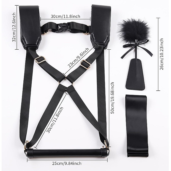 БДСМ-набор LOCKINK YEAHWOW Black Doggy Style Saddle set
