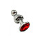 Металлическая анальная пробка Wooomy Lollypop Double Ball Metal Plug Red S диам. 2,8 см, длина 8,5см
