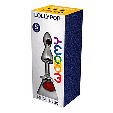 Металева анальна пробка Wooomy Lollypop Double Ball Metal Plug Red S, діаметр 2,8 см, довжина 8,5 см
