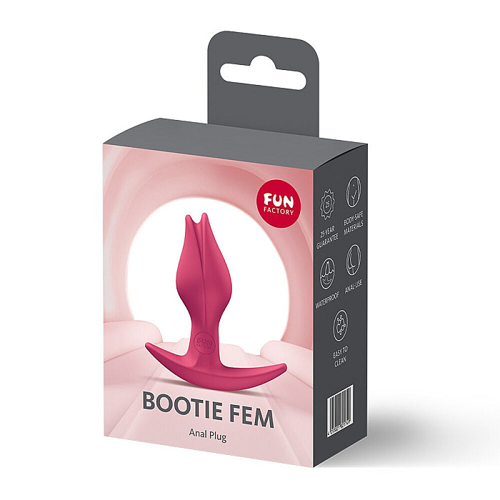 Анальная пробка Fun Factory BOOTIE FEM Raspberry, в виде бутона, диаметр 2,9 см, тонкий ограничитель