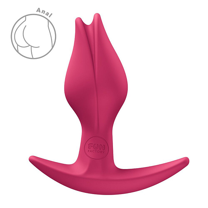 Анальная пробка Fun Factory BOOTIE FEM Raspberry, в виде бутона, диаметр 2,9 см, тонкий ограничитель