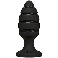 Анальный плаг со спиральным каналом Doc Johnson Platinum Premium Silicone - The Blast - Black