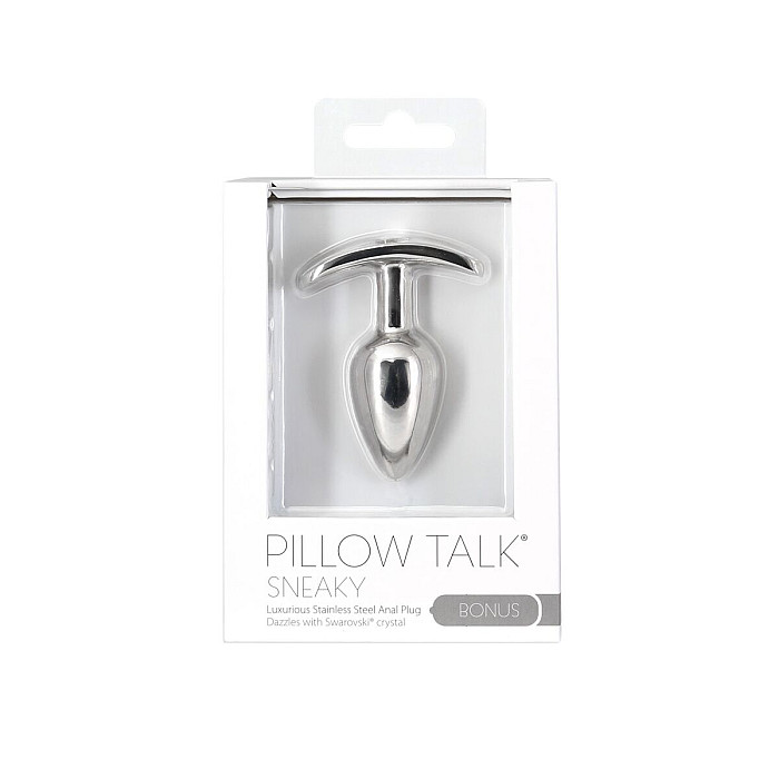 Анальная пробка Pillow Talk Sneaky Luxurious Stainless Steel Anal Plug с кристаллом Swarovski