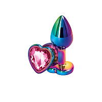 Анальная пробка NS Novelties Rear Assets - Multicolor Heart - Small - Pink
