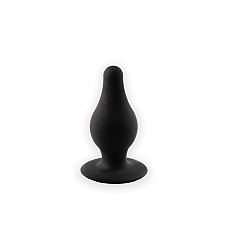 Анальная пробка SilexD Model 2, size M, черная, двухслойная, с эффектом памяти, диаметр 4 см