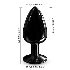 Металева анальна пробка з кристалом Dorcel Diamond Plug Black L